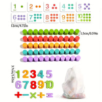 Wooden Math Enlightenment Teaching Aid, Early Teaching Children's Number Cognition, Pairing, Addition Subtraction Toy ﻿ ﻿