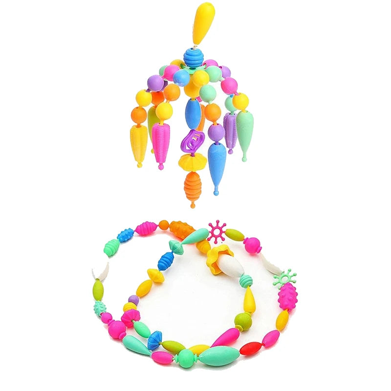 DIY Pop Beads Girl Toy Creativity PopArty Beads Snap-Together for Kid Crafts Children Bracelet Jewelry Fashion Kit Toy for Girl