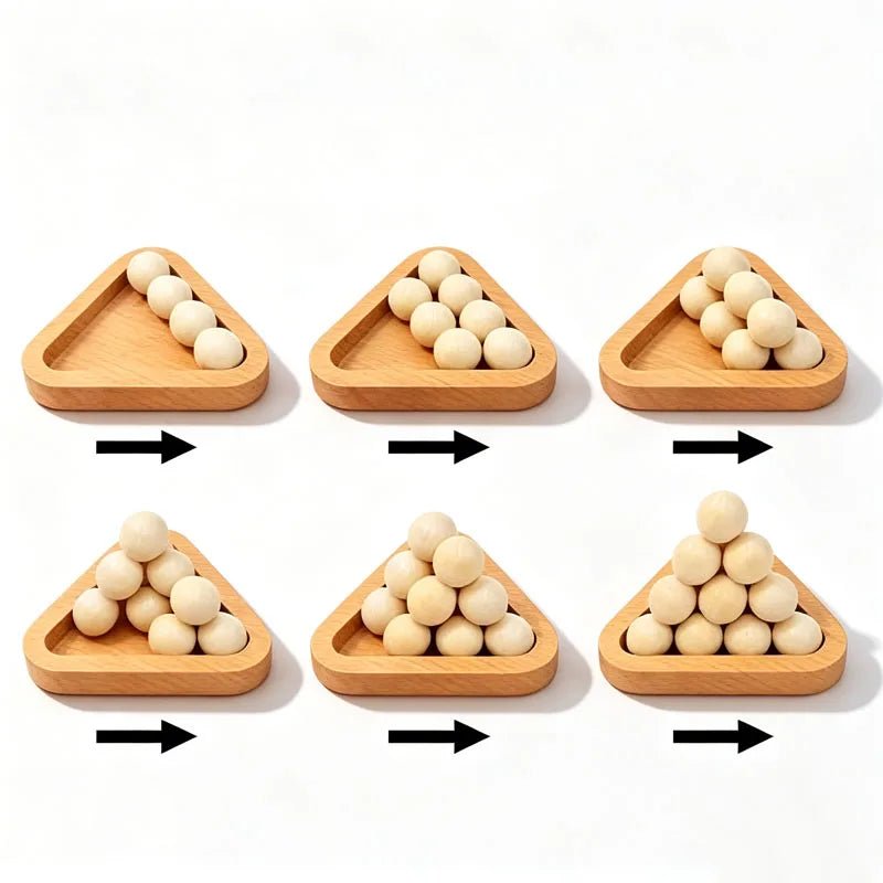 Magic Baffling Difficult Brain Teaser 3D Wooden Pyramid Puzzle IQ Logic Training for Adults & Kids Challenge Educational Toys