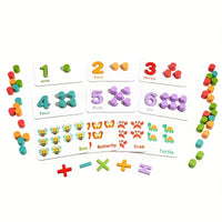 Wooden Math Enlightenment Teaching Aid, Early Teaching Children's Number Cognition, Pairing, Addition Subtraction Toy ﻿ ﻿