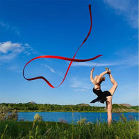 2M/4M Colorful Rythmic Gymnastics Ribbon Dance Ribbon Rhythmic Twirling Gymnastic Rod Ballet Training Streamer Art Stick W2H5