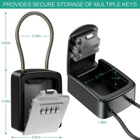 Wall Mount Key Storage Secret Box Organizer 4 Digit Combination Password Security Code Lock No Key Home Key Safe Box
