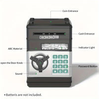 Creative Piggy Bank Automatic Mini Safe Coins Cash Saving Money Box Password Counter Code Key Lock Coin Bank ATM Child Gift