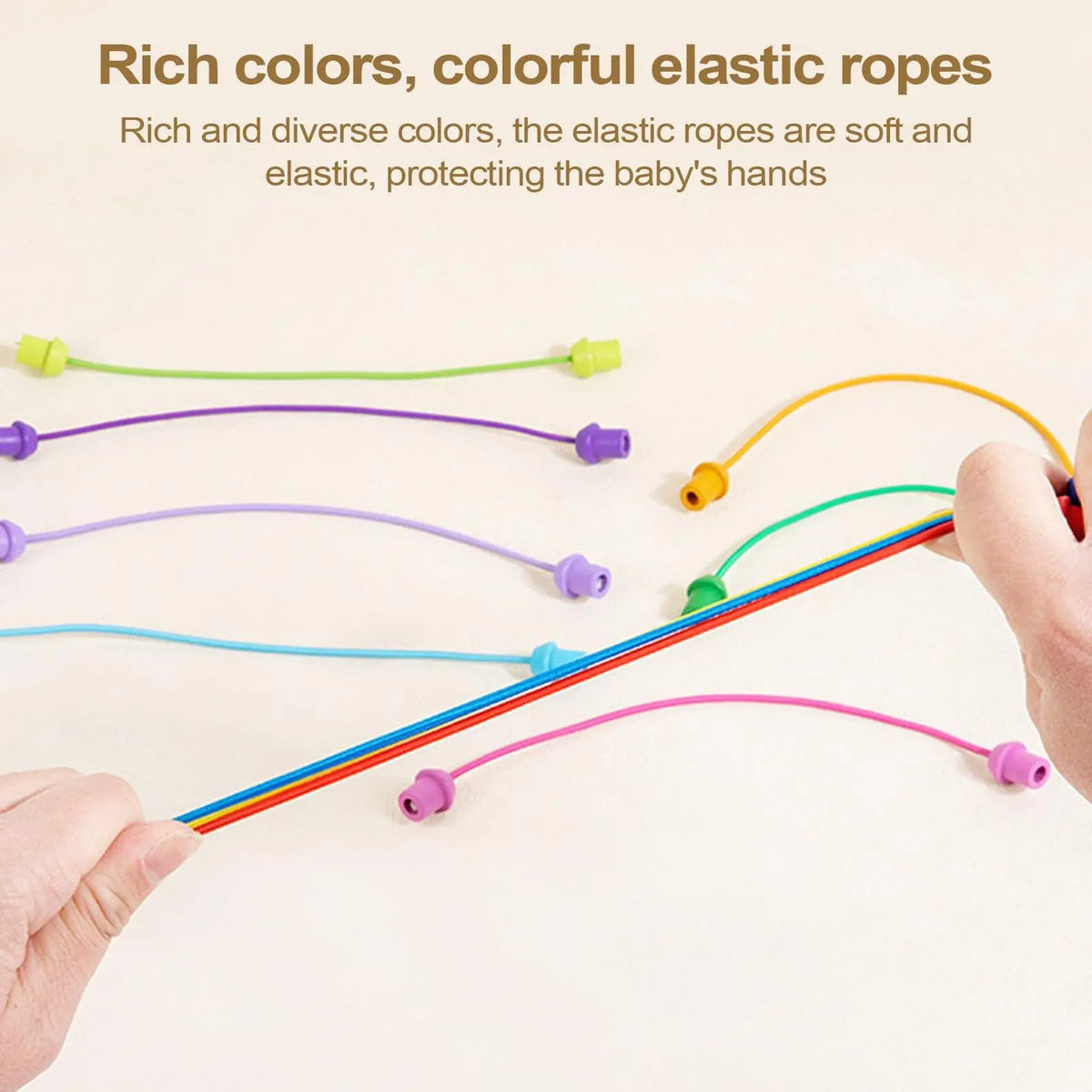 Rubber Wood Twisted Rope Puzzle Game Brainy Knots Rope Untangling Game Montessori Fine Motor Skills Rope Untying Toys for Kids