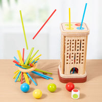 New 3in1 Wooden Stick and Tower Game Arithmetic Early Education Montessori Toys Thinking Training Parent-child Interactive Toy