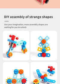 Wooden Montessori Fire Truck - Nut Screw Disassembly Assembly Tool Car, STEM Toy for Toddlers to Develop Hands-On Skills