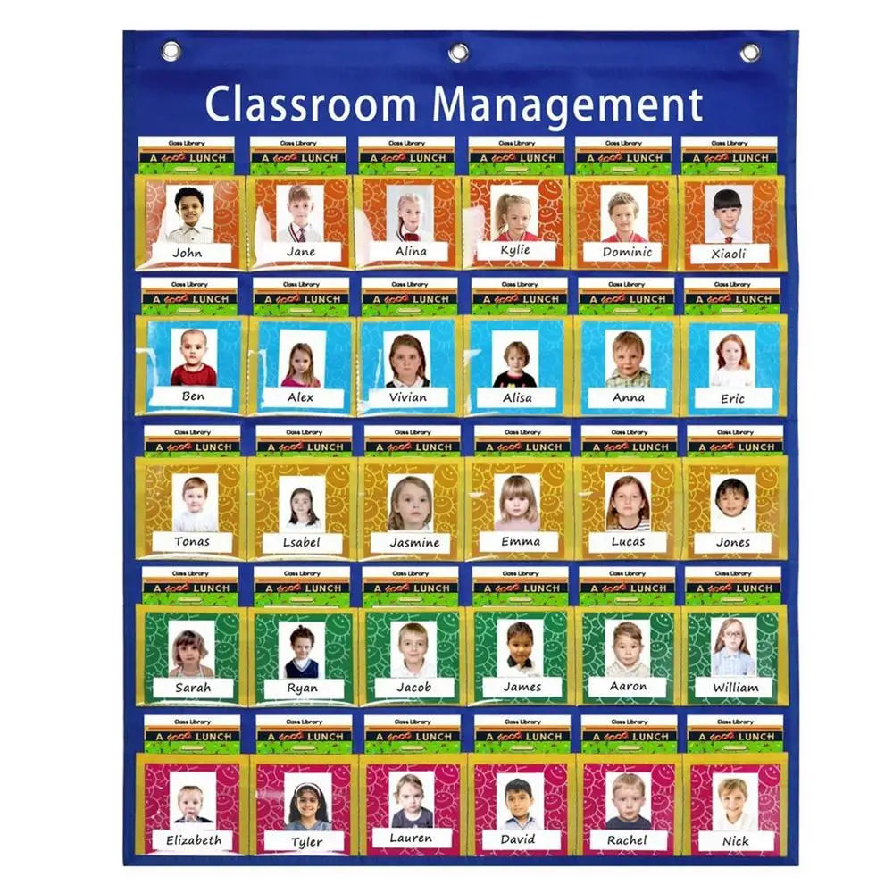School Classroom Attendance Pocket Chart With 74 Color Cards Teacher Who Is Here Today Accessories For Classroom Management