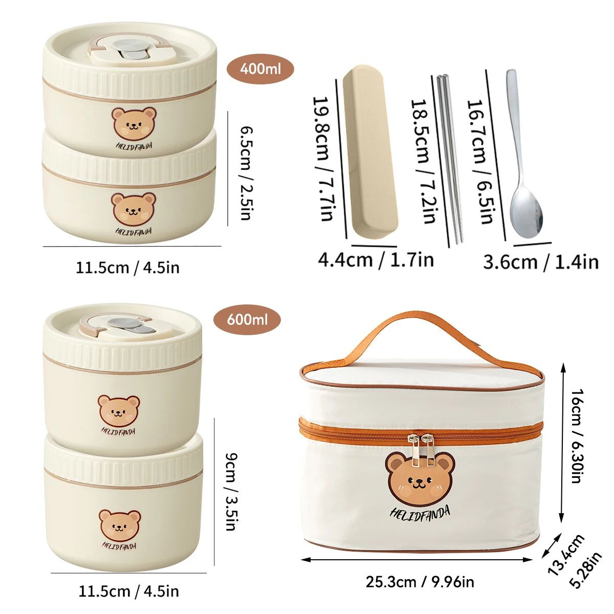 Portable Cute 304 Stainless Steel Insulated Bento Lunch Box For Kids Students Leak-proof Keep Warm Food Container Microwave Safe