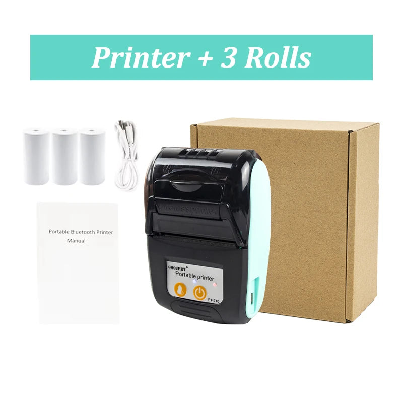 GOOJPRT 58mm Mini Portable Thermal Printer Bluetooth Ticket Bill Receipt POS Printer for Business for IOS/Android Mobile Phone