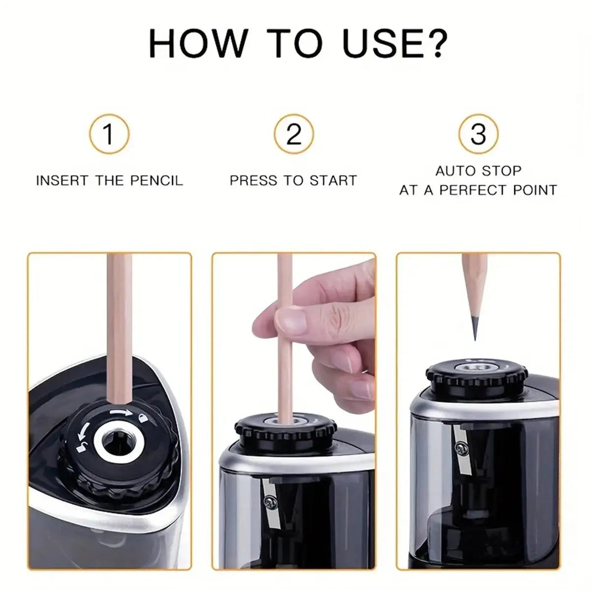 Electric Sharpener Assembly Desktop Automatic Pencil Sharpener 6mm-8mm Portable Tool For Students School Office Stationery Tools