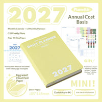 Planwith 2027 Weekly Planner A6 8-Grid Layout Hardcover Agenda Annual Tracker Month Plan Lunar Date Organizer for Adult Student