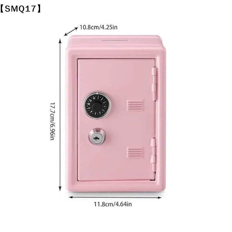 Mini Metal Safe Piggy Bank With Combination Lock And Key Security Perfect For Kids Money Saving Home Small Items Storage【SMQ】
