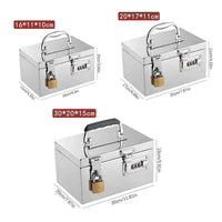 Stainless Steel Bank Password Lock-Box Financial Security Portable Register Bill Box Combination Lock/Padlock Cash Box
