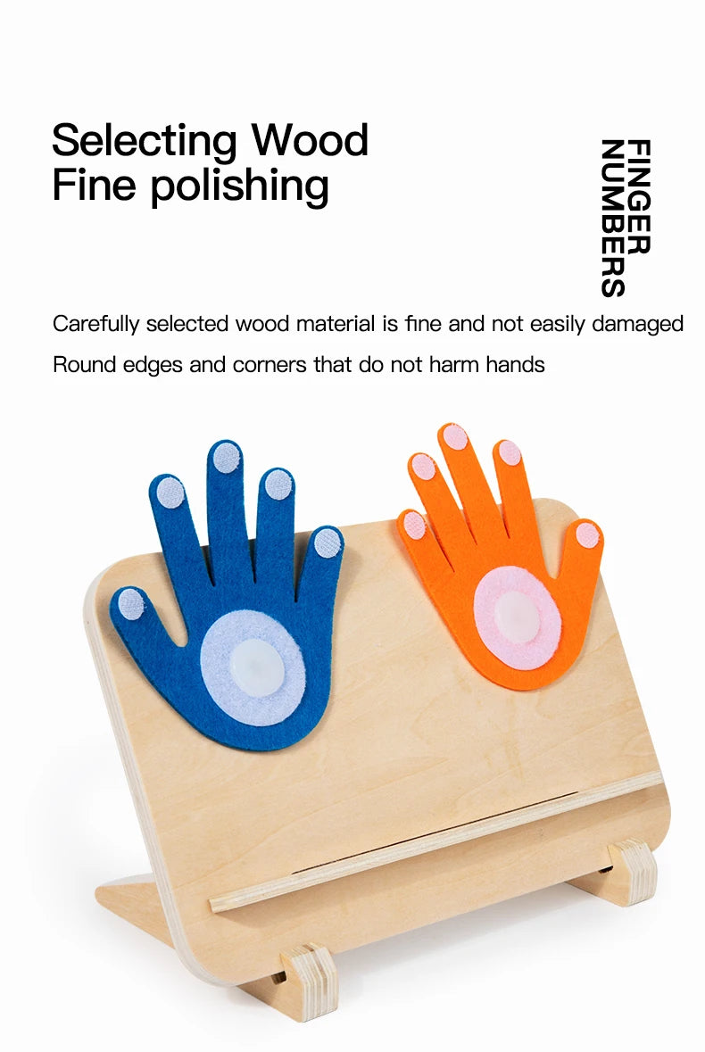 Math Finger Counting Wooden Number Math Learning Games Montessori Toys Intellectual Development Teaching Aids For Toddlers