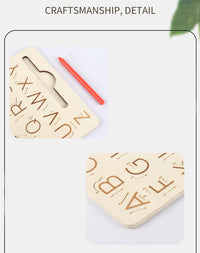Children Writing Practice Wooden Alphabet Board Alphanumeric Handwritten Track Copy Groove Montessori Toys