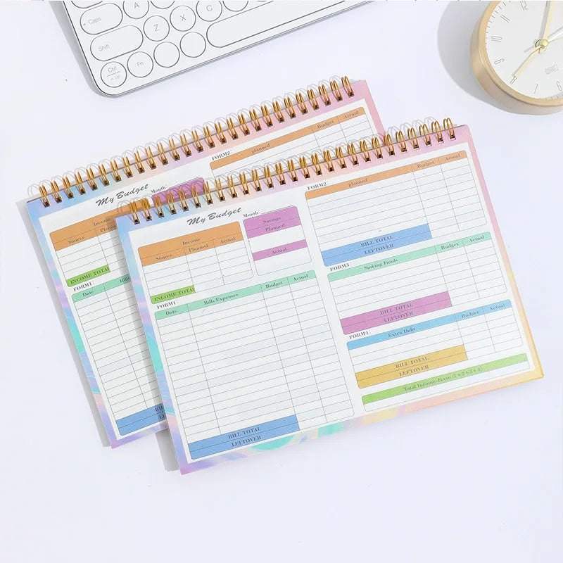 B5 Spiral Household Expense Account Book Daily Weekly Finance Budget Planner Cash Income Expenditure Saving Tracker Notebook