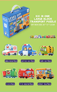 Wooden Jigsaw Puzzles for Toddlers Cartoon Animal Paper Puzzles Montessori Early Learning Education Toys Set Gifts Box for Kids
