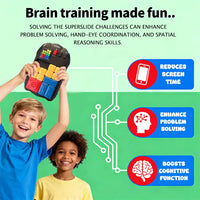 Electronic Sliding Block Puzzle with Multiple Challenges & LED Screen, Portable Educational Game for Kids to Develop Logic, and