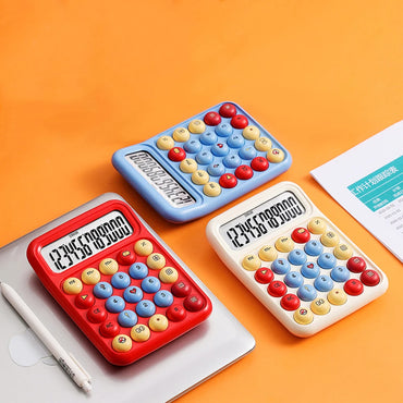 Creative Cartoon Game Color Calculator Cute 12 Buttons Portable Mechanical Buttons Accounting Office Student Special Calculator