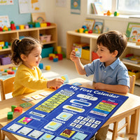 Children's Calendar Felt Board - Early Learning Wall Calendar with Weather Date Month Week Season Educational Charts for Kids