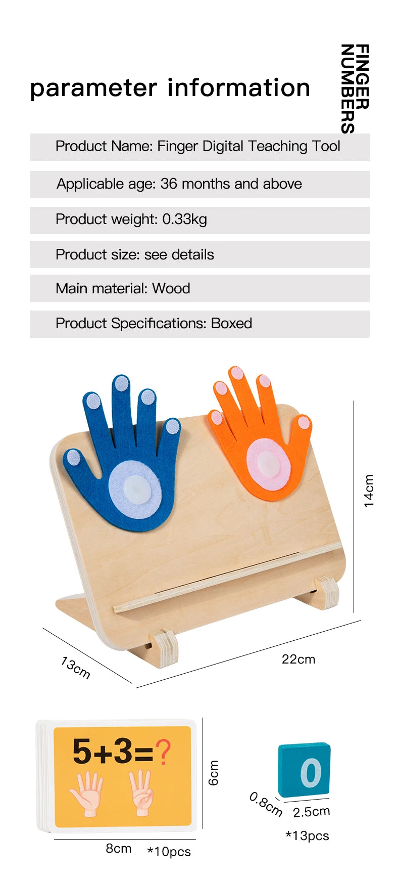 Math Finger Counting Wooden Number Math Learning Games Montessori Toys Intellectual Development Teaching Aids For Toddlers