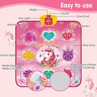 Unicorn Music Dance Mat Kids Electronic Dancing Blanket LED Score Board Floor Game Carpet Educational Toys Girl Birthday Gift