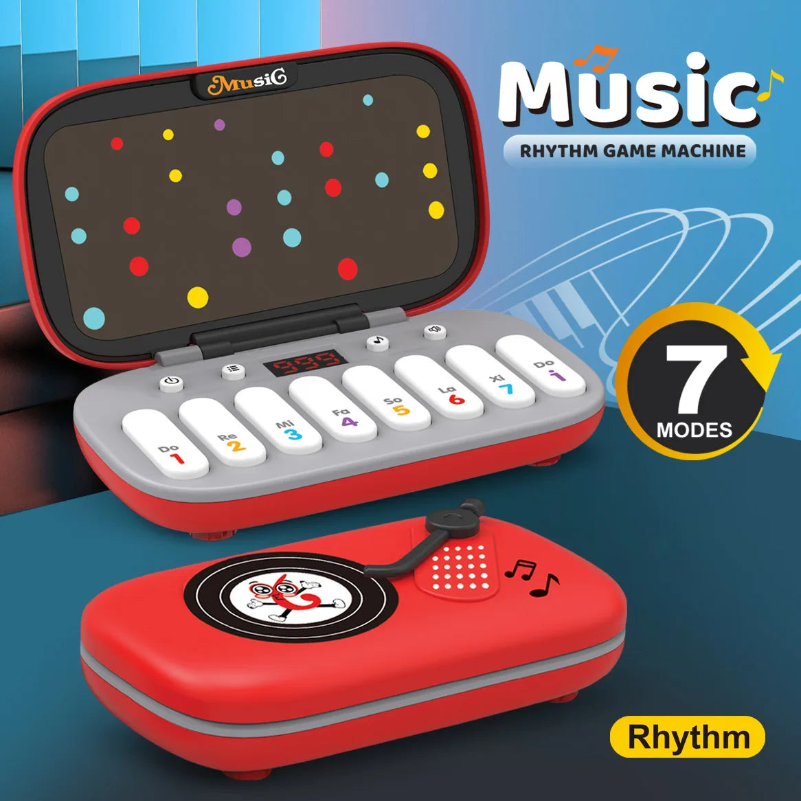 Electronic Music Rhythm Puzzle Game Machine Light Up Sensory Fast Push Organ Montessori Educational Travel Toy Christmas Gifts