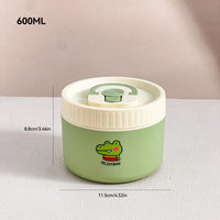 Portable Cute 304 Stainless Steel Insulated Bento Lunch Box For Kids Students Leak-proof Keep Warm Food Container Microwave Safe