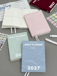 Planwith 2027 Weekly Planner A6 8-Grid Layout Hardcover Agenda Annual Tracker Month Plan Lunar Date Organizer for Adult Student