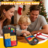 Electronic Sliding Block Puzzle with Multiple Challenges & LED Screen, Portable Educational Game for Kids to Develop Logic, and