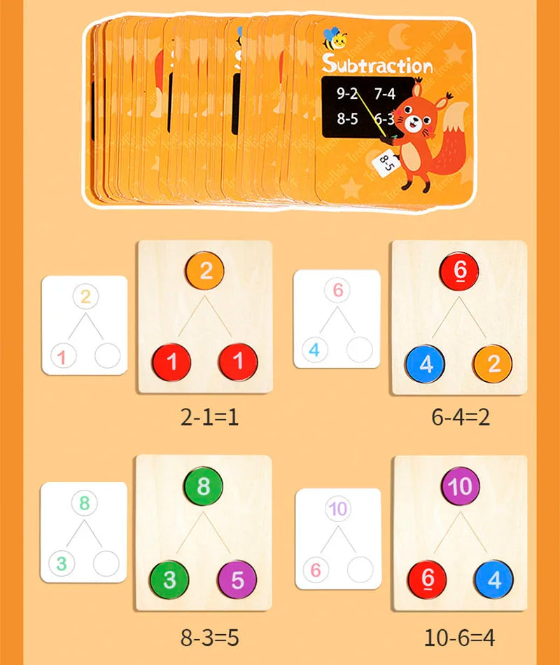 Children's Wooden Number Decomposition Addition Subtraction Operation Montessori Logical Thinking Training Math Educational Toys