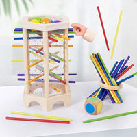 New 3in1 Wooden Stick and Tower Game Arithmetic Early Education Montessori Toys Thinking Training Parent-child Interactive Toy
