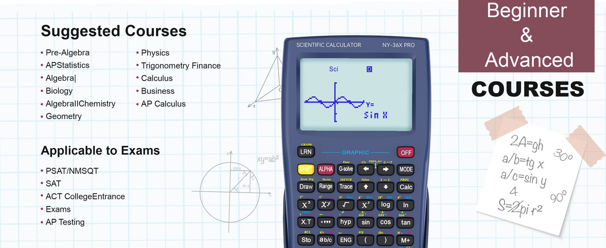 36X Pro Graphing Scientific Calculator with 360+ Functions and High-Resolution Display Advanced Calculator for Studentsand
