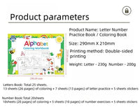 Alphabet Practice Workbook For Kids Handwriting Tracing Picture Book with Stickers Pen Control Training Coloring Book