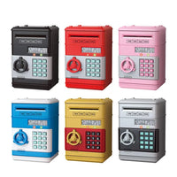 Electronic Piggy Bank Automatic Mini Safe Coins Cash Saving Money Box Password Counter Code Key Lock Coin Bank ATM Child Gift