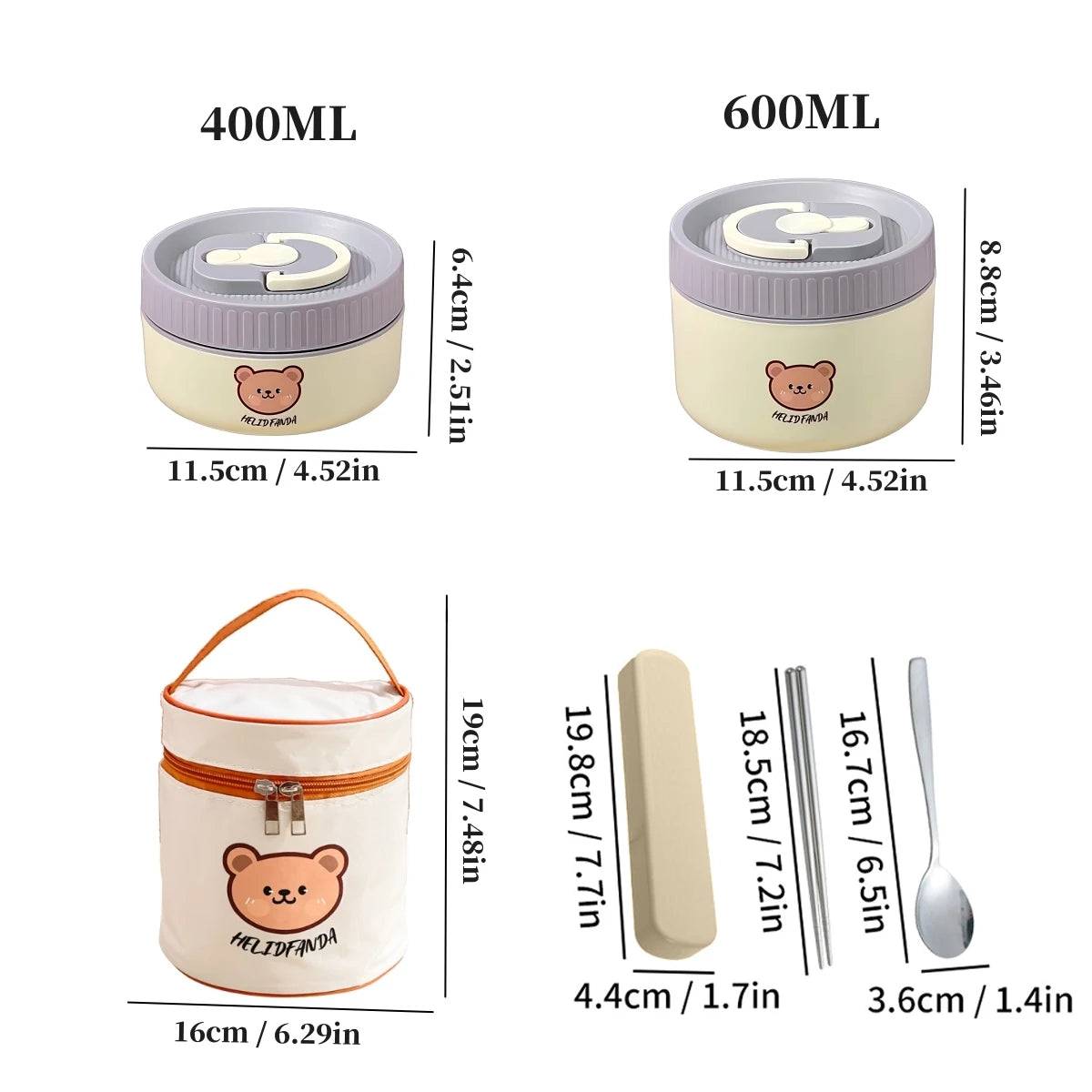 Portable Cute 304 Stainless Steel Insulated Bento Lunch Box For Kids Students Leak-proof Keep Warm Food Container Microwave Safe