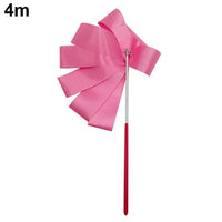 2M/4M Colorful Rythmic Gymnastics Ribbon Dance Ribbon Rhythmic Twirling Gymnastic Rod Ballet Training Streamer Art Stick W2H5