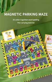 Montessori Magnetic Alphabet Maze Letter Puzzle Wooden Educational Toy Parking Lot Drawing Board Early Learning Activities Gifts