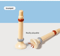 Baby Handheld Bell Musical Instrument Toys Montessori Wooden Gripping Bed Bell Drum Orff Ringing Instrument Percussion Kids Gift