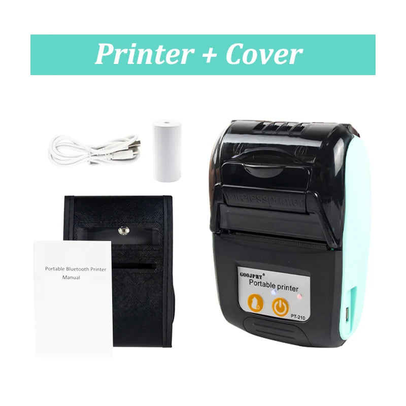 GOOJPRT 58mm Mini Portable Thermal Printer Bluetooth Ticket Bill Receipt POS Printer for Business for IOS/Android Mobile Phone