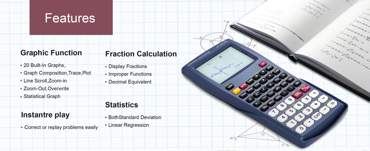 36X Pro Graphing Scientific Calculator with 360+ Functions and High-Resolution Display Advanced Calculator for Studentsand