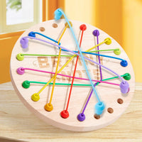 Rubber Wood Twisted Rope Puzzle Game Brainy Knots Rope Untangling Game Montessori Fine Motor Skills Rope Untying Toys for Kids