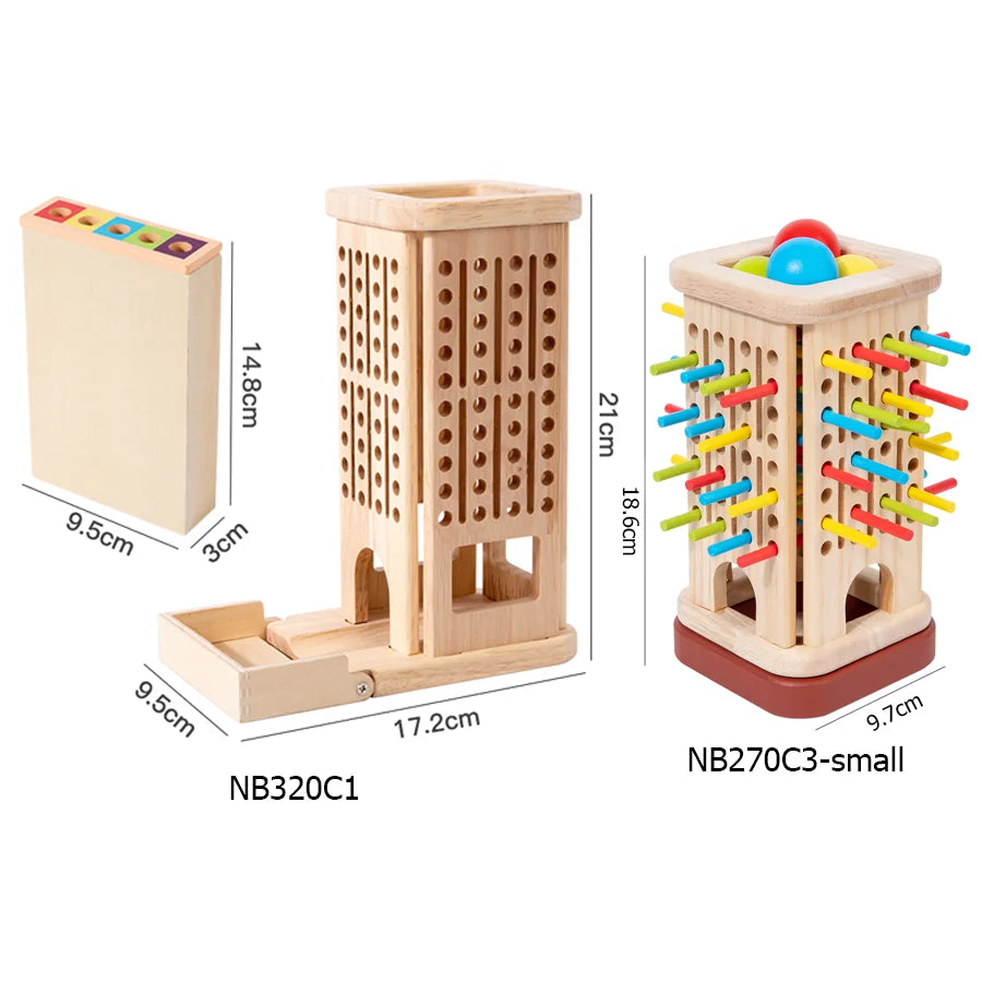 New 3in1 Wooden Stick and Tower Game Arithmetic Early Education Montessori Toys Thinking Training Parent-child Interactive Toy