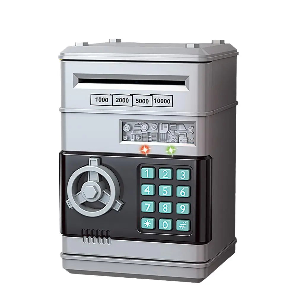 Electronic Piggy Bank Automatic Mini Safe Coins Cash Saving Money Box Password Counter Code Key Lock Coin Bank ATM Child Gift