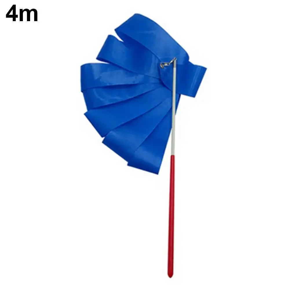2M/4M Colorful Rythmic Gymnastics Ribbon Dance Ribbon Rhythmic Twirling Gymnastic Rod Ballet Training Streamer Art Stick W2H5