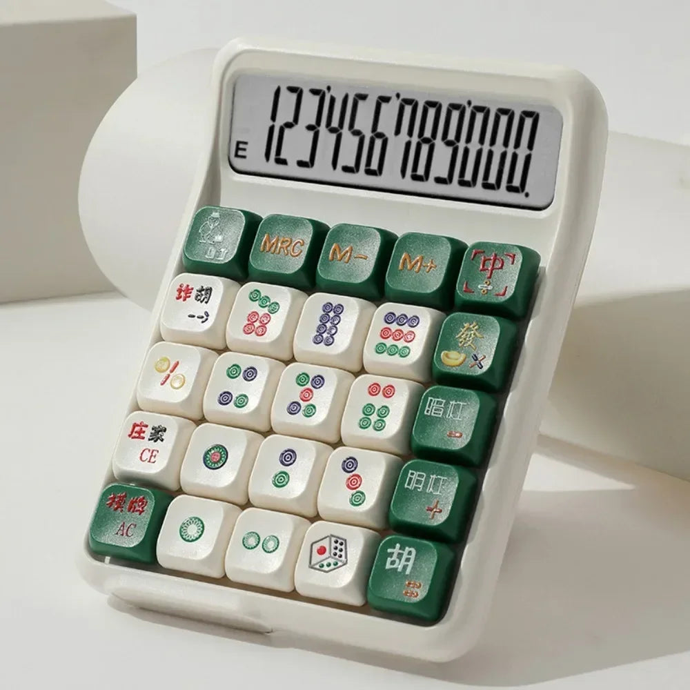 Detachable Mute Mahjong-Sound Calculator Cute Cartoon Electronic Calculators Mechanical Buttons Large Screen