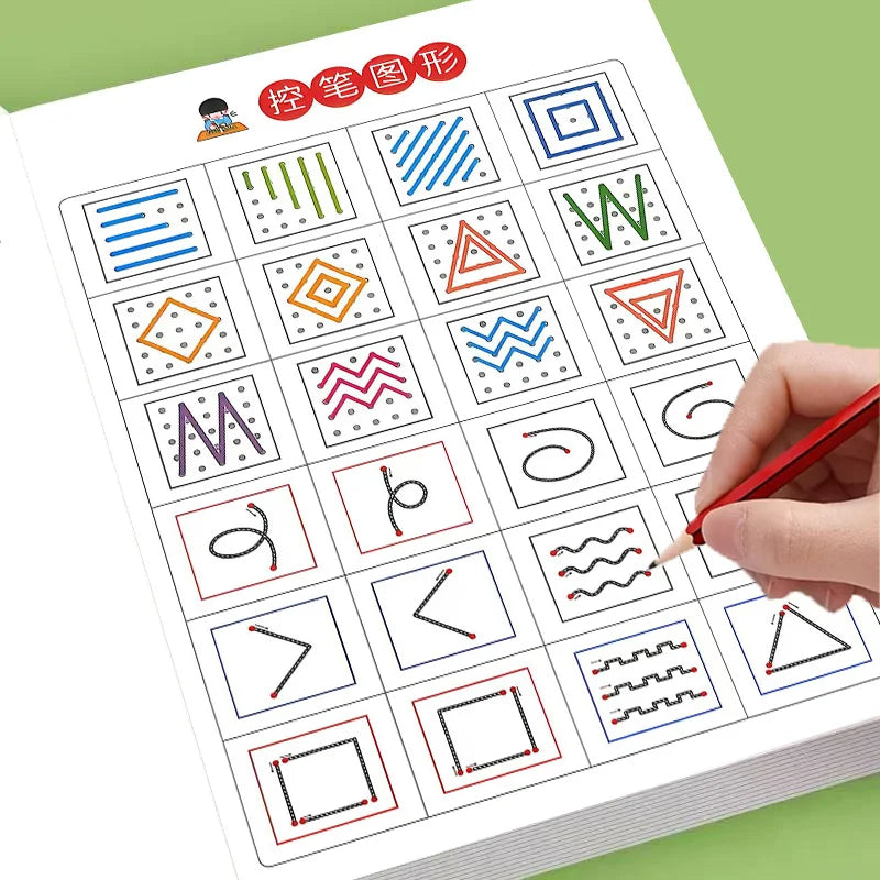 Toddler Introductory Hand Control Practice Book, Kids Basic Line Tracing Workbook, Preschool Early Writing Skill Training Book