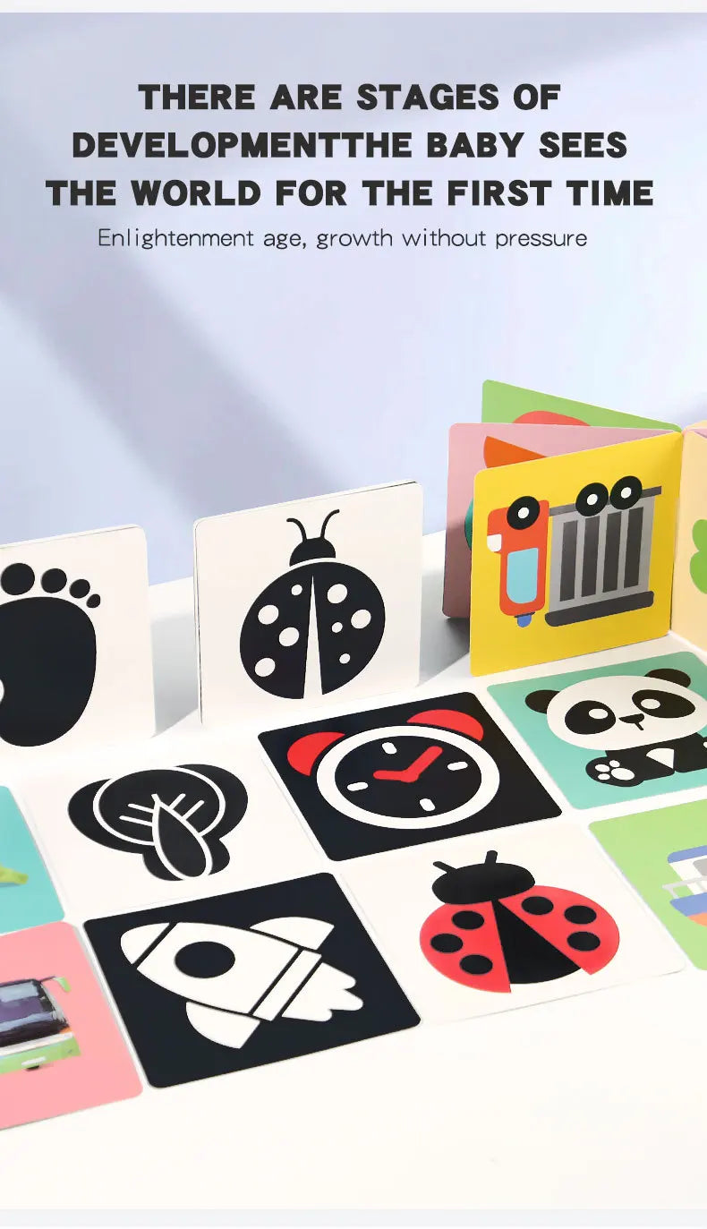 Baby Visual Stimulation Cards Montessori High Contrast Flash Card Infant Visual Early Education Learning Toys For Newborn Gifts