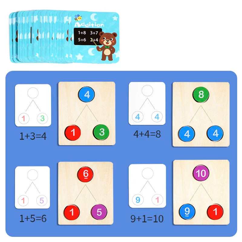 Children's Wooden Number Decomposition Addition Subtraction Operation Montessori Logical Thinking Training Math Educational Toys