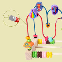Wooden Roller Coaster Bead Maze Montessori Toys Abacus Math Toys Toddler Early Educational Toys for Kids Children Fine Motor